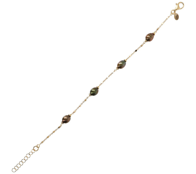 Honora Cultured Pearl Oval Bracelet, Sterling — View 5