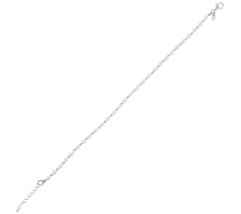 Honora Cultured Pearl Anklet, Sterling — View 3