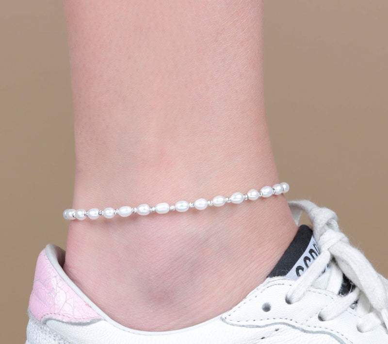 Honora Cultured Pearl Anklet, Sterling — View 7