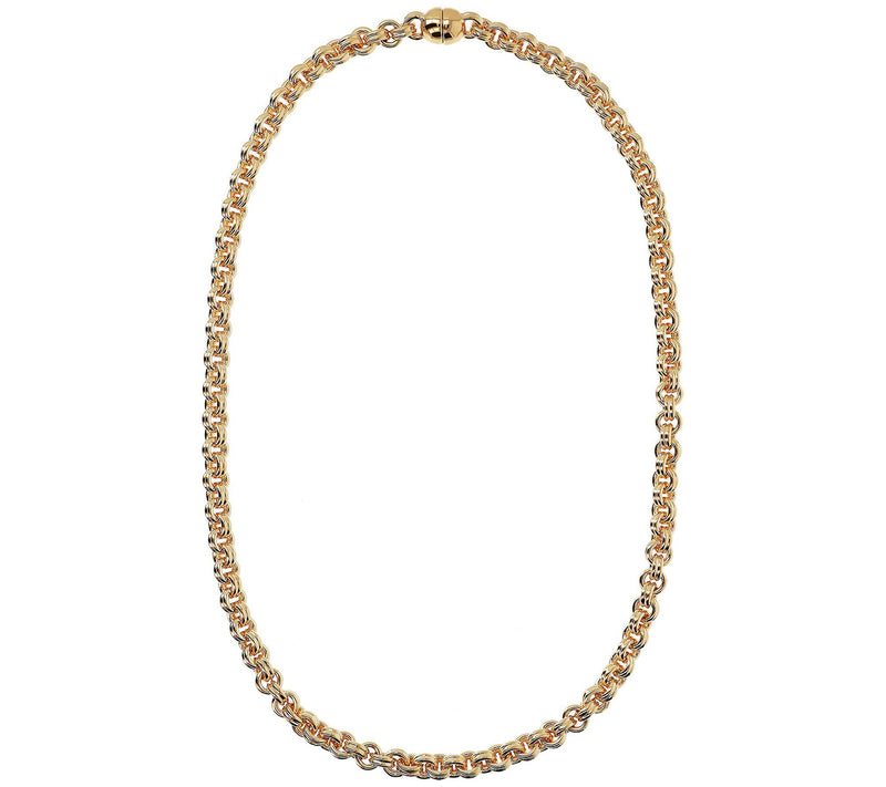 BellaOro 18" Double Rolo Link Necklace, 14K G lOver Resin — View 6