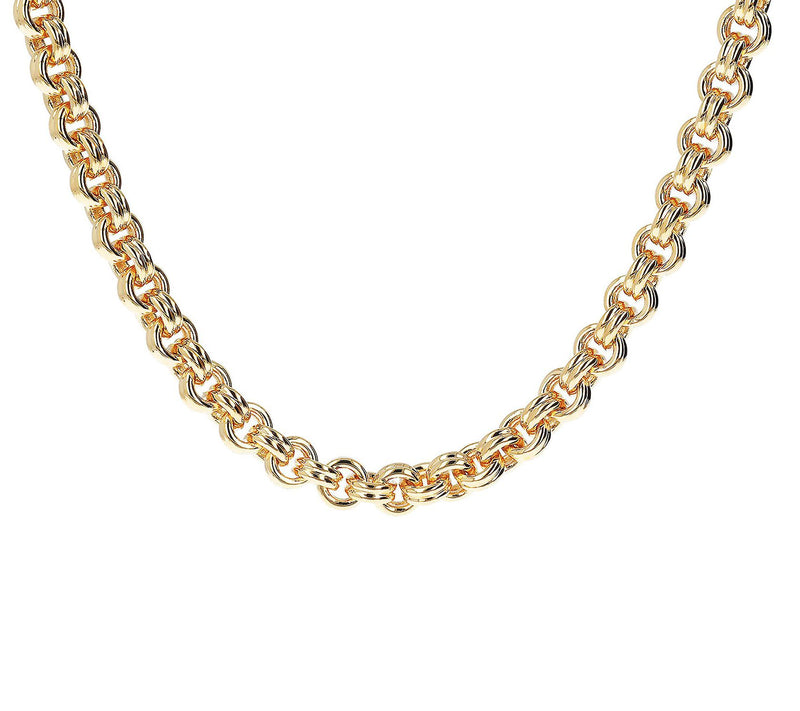 BellaOro 18" Double Rolo Link Necklace, 14K G lOver Resin — View 3