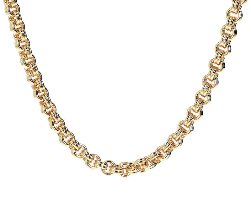 BellaOro 20" Double Rolo Link Necklace, 14K G lOver Resin — View 3