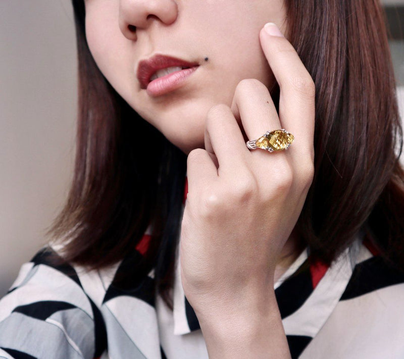 Peter Thomas Roth Sterling Citrine 3-Stone Cocktail Ring — View 2