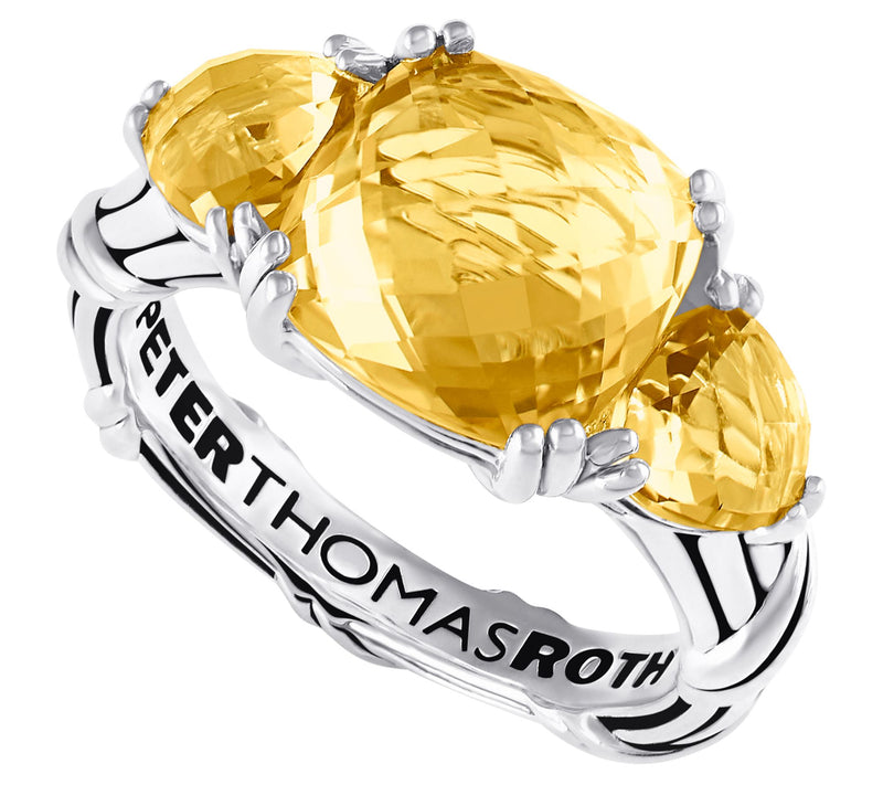 Peter Thomas Roth Sterling Citrine 3-Stone Cocktail Ring — Main view