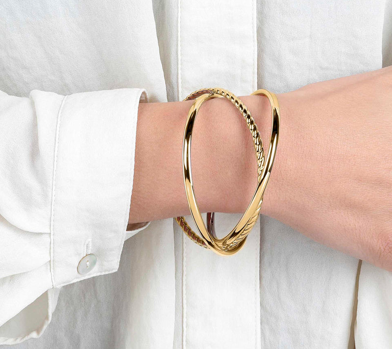 BellaOro Average Slip-On Rolling Bangles, 14K Gold Over Resin — View 11