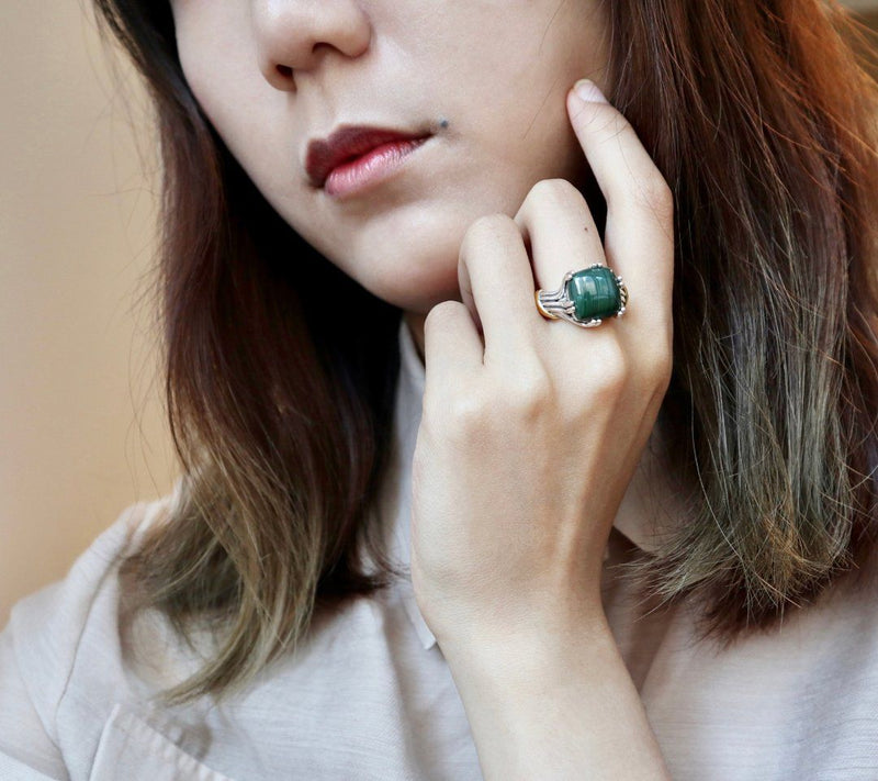 Peter Thomas Roth Bonbon Sterling & 18K Clad Malachite Ring — View 2