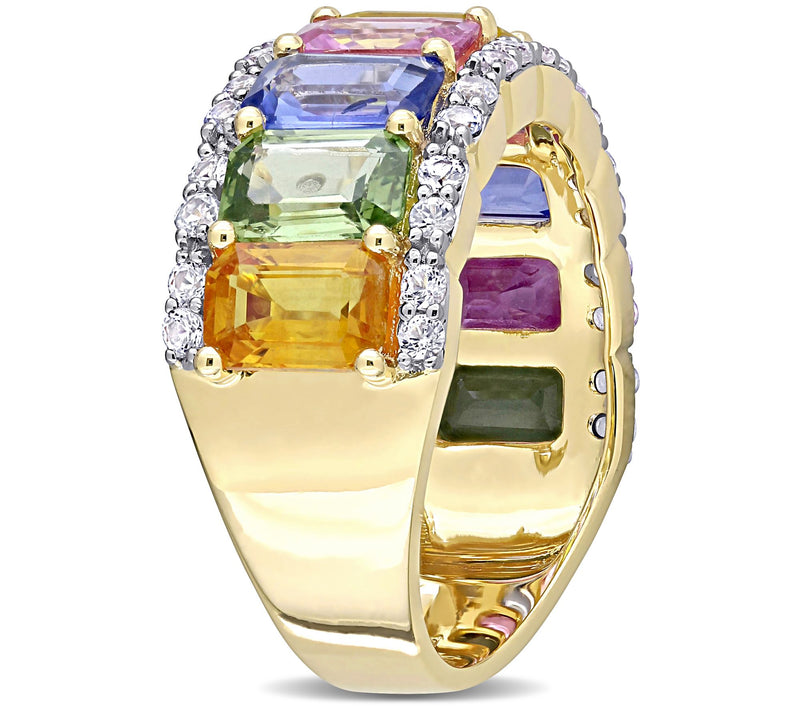 Bellini 14K Gold 6.90 cttw Colors of Sapphire Eernity Ring — View 2