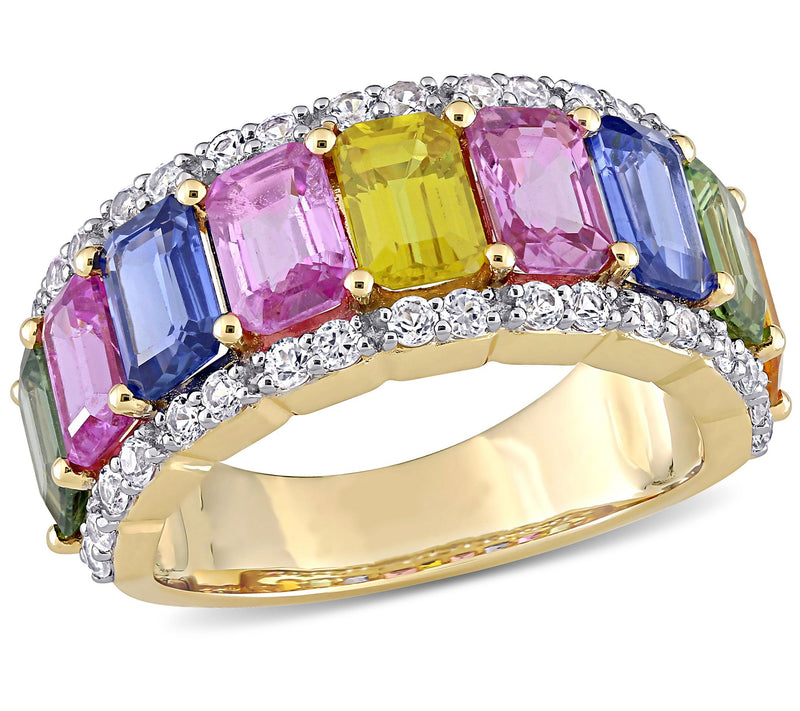 Bellini 14K Gold 6.90 cttw Colors of Sapphire Eernity Ring — Main view