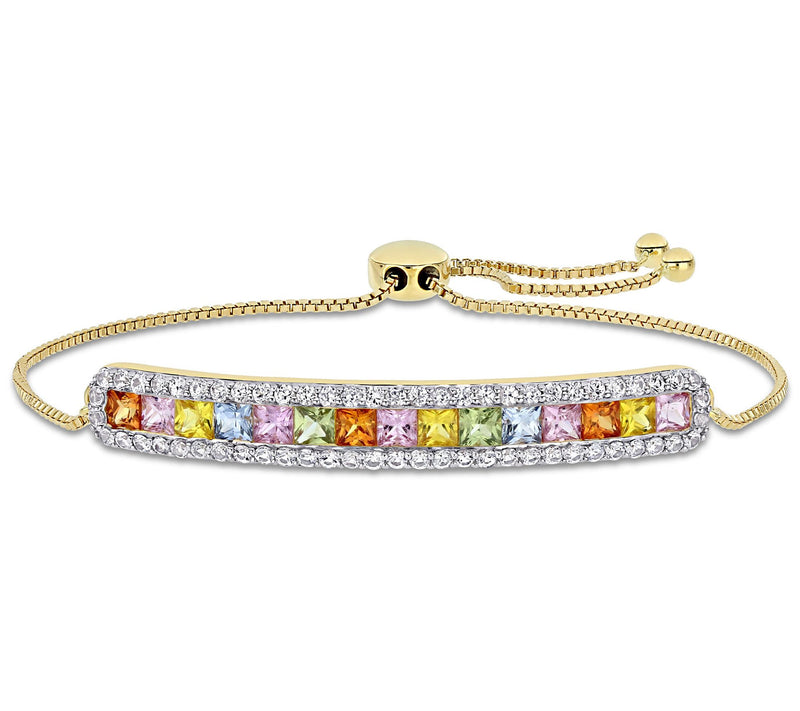Bellini 14K 4.35 cttw Colors of Sapphire Adju stable Bracelet — Main view