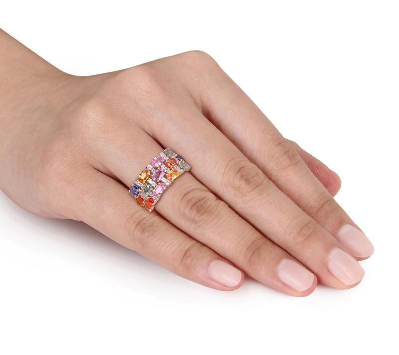 Bellini 14K Gold 4.30 cttw Colors of Sapphi reRing — View 3