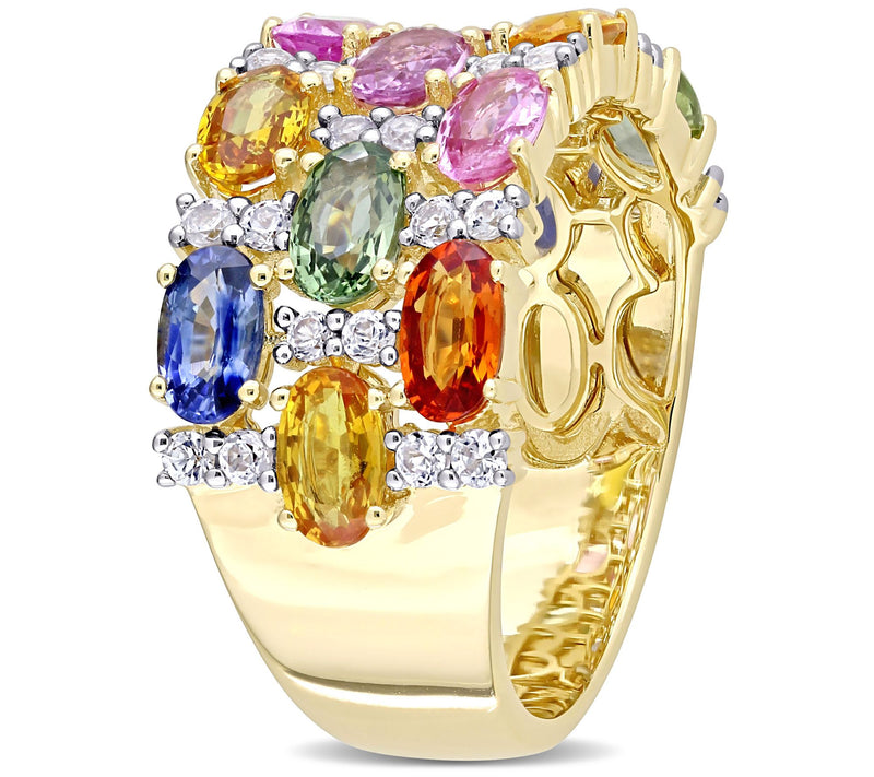 Bellini 14K Gold 4.30 cttw Colors of Sapphi reRing — View 2