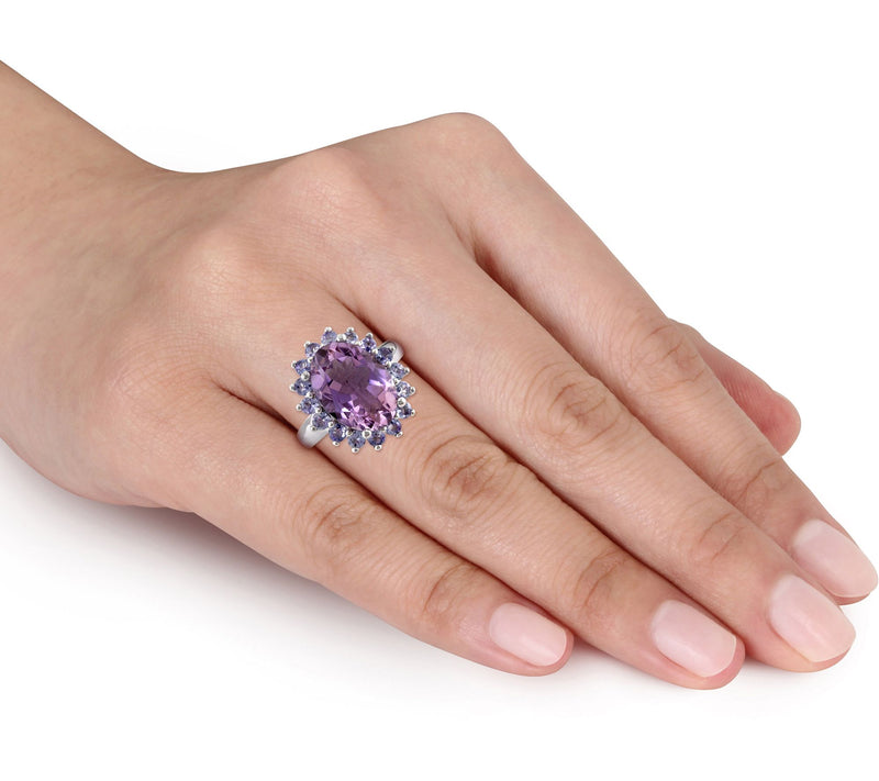 Sterling Silver 5.90 cttw Amethyst & Tanzanit eRing — View 3