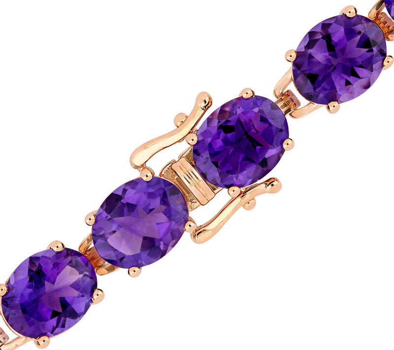 Sterling Silver 36.00 cttw Amethyst Tennis Bracelet — View 2