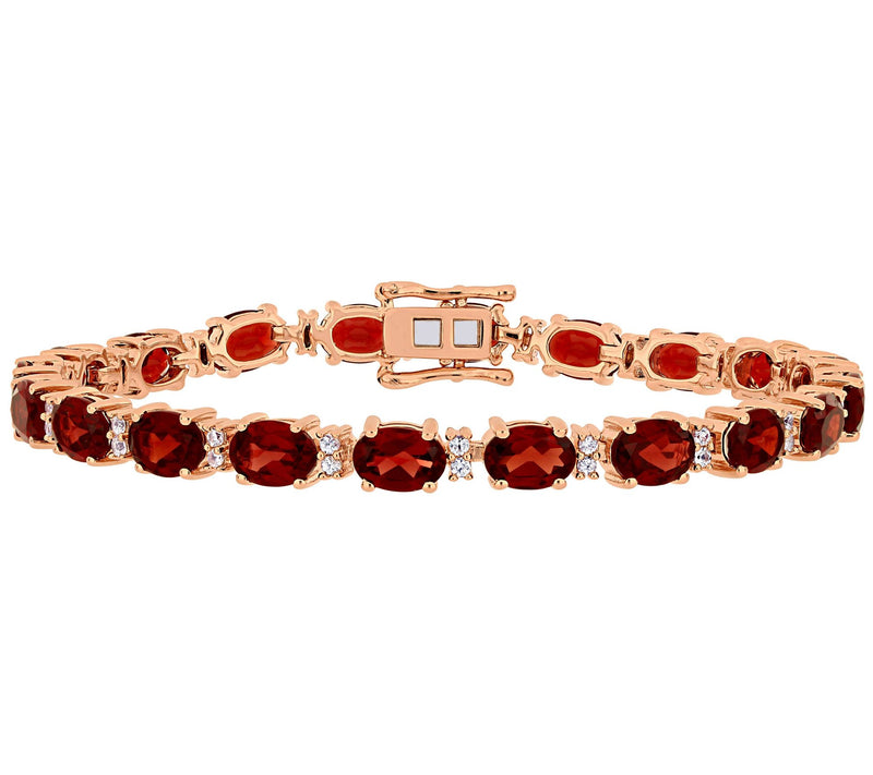 19.60cttw Garnet & White Sapphire Tennis Bracelet — Main view