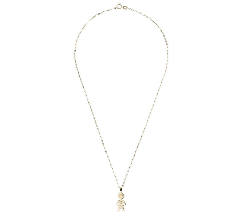 Italian Gold Polished Boy Pendant w/ 18" Chain,14K Gold — View 2