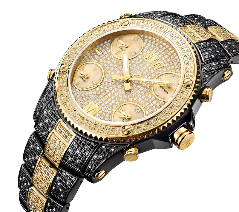 JBW Men's Jet Setter 2.30 cttw Diamond Black Ion-Plated Watch — View 2