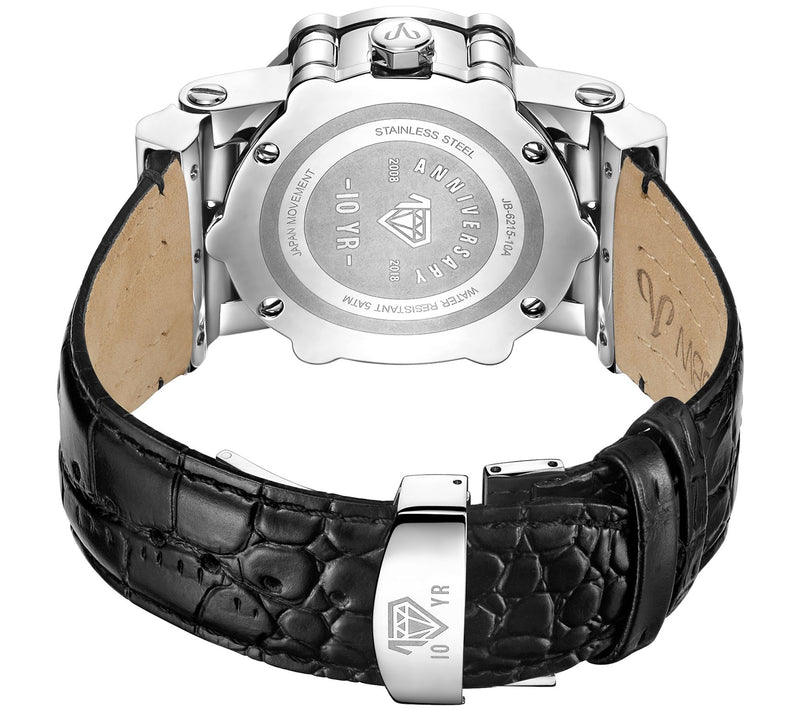 JBW Men's 10 YR Anniversary 1.95 cttw Diamond Stainless Watch — View 3