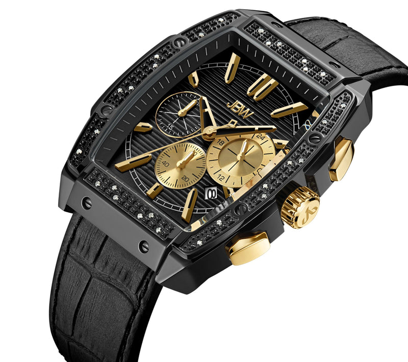 JBW Men's Echelon 1/4 cttw Diamond Black Ion-Plated Watch — View 2