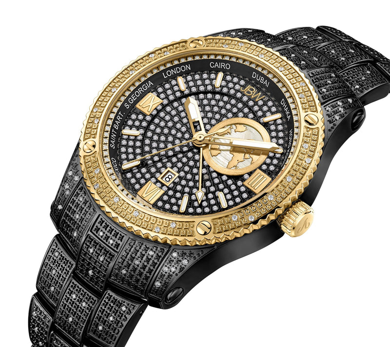 JBW Men's Jet Setter 1.00 ctw Diamond Black Ion-Plated Watch — View 2