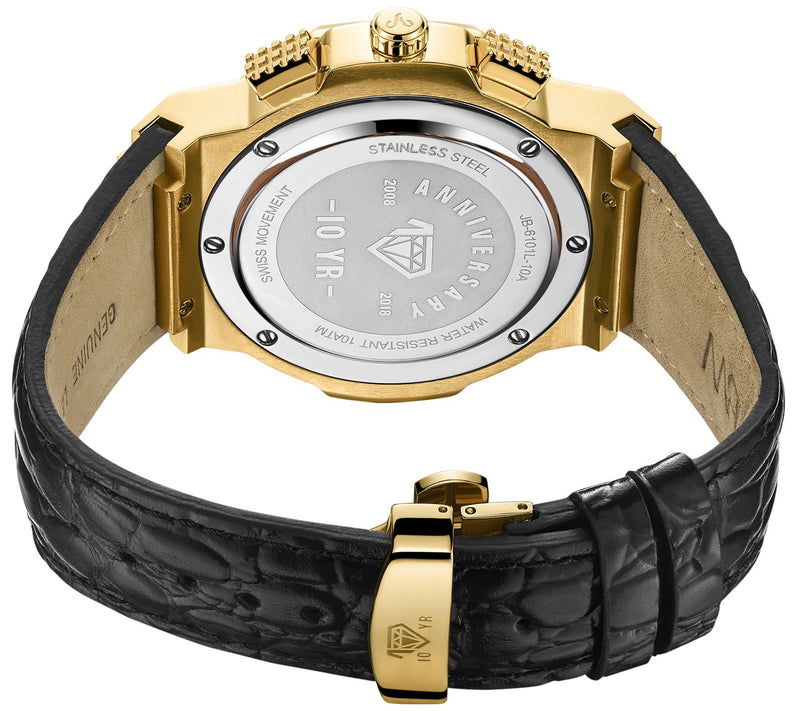 JBW Men's Saxon 1/7 cttw Diamond 18K Gold-Plated Watch — View 3