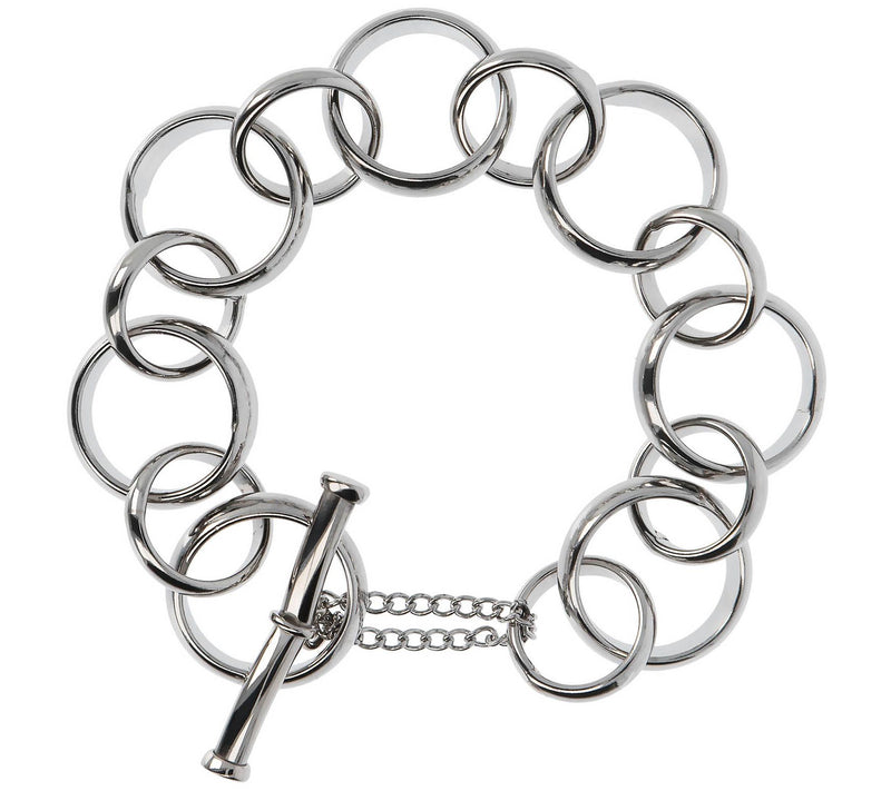 Steel by Design Polished Bold Rolo Link T oggleBracelet — View 2