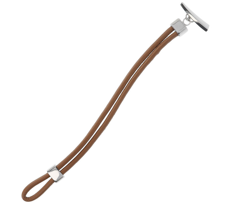 Steel by Design Men's Double-Strand Leather Bracelet — View 10