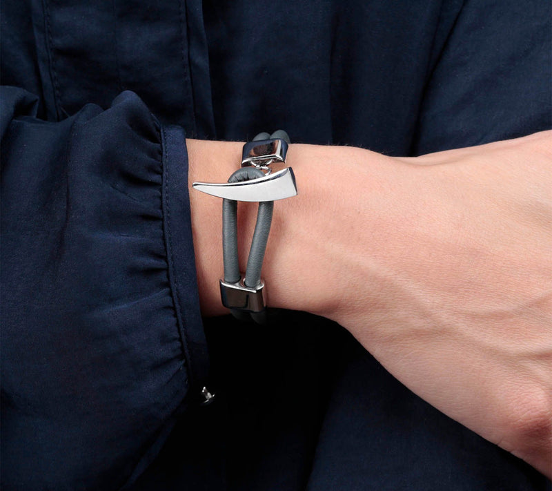 Steel by Design Men's Double-Strand Leather Bracelet — View 11