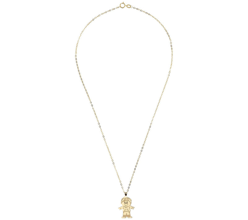 Italian Gold Boy Pendant with 18" Chain, 14K Gold — View 2
