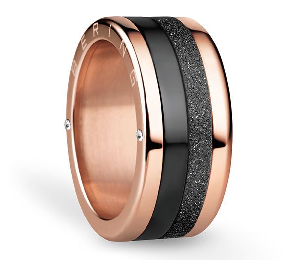 Bering Rosetone & Black Stainless Interchangeable Ring Set — View 6