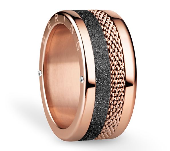 Bering Rosetone & Black Stainless Interchangeable Ring Set — View 7