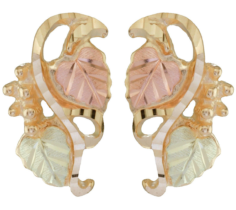 Black Hills Gold Leaf Post Earrings, 10K/12K Go ld — Main view