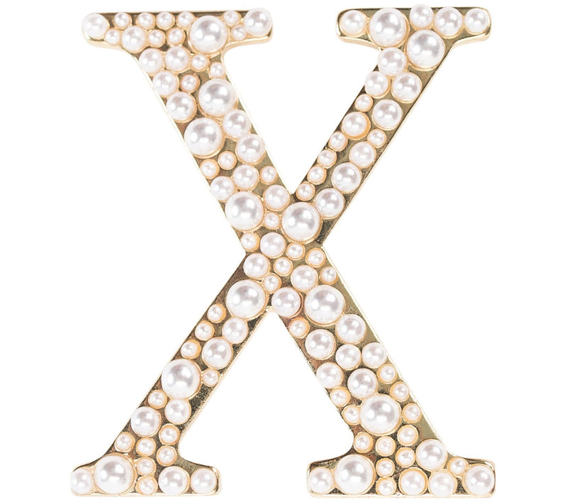 Violet & Brooks Simulated Pearl Letter Brooch — View 49