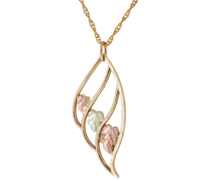 Black Hills Gold Leaf Pendant, 10K/12K Gold — Main view