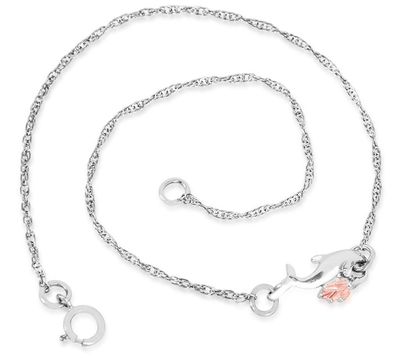 Black Hills Gold Dolphin Ankle Bracelet, Sterli  ng/12K Gold — Main view