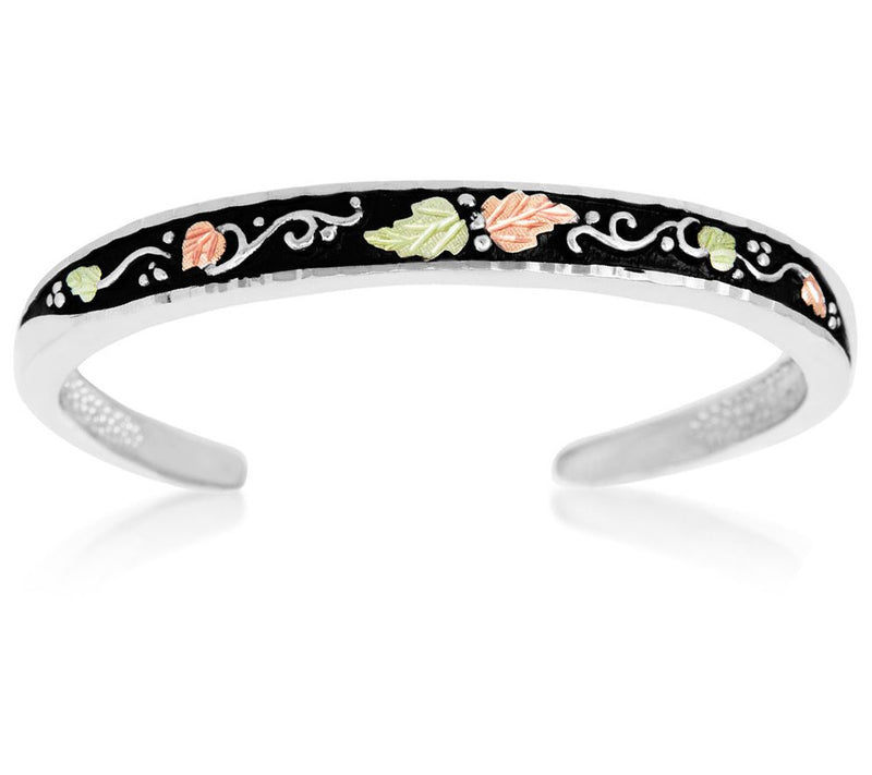 Black Hills Gold Antiqued Cuff, Sterli ng/12K G old — Main view