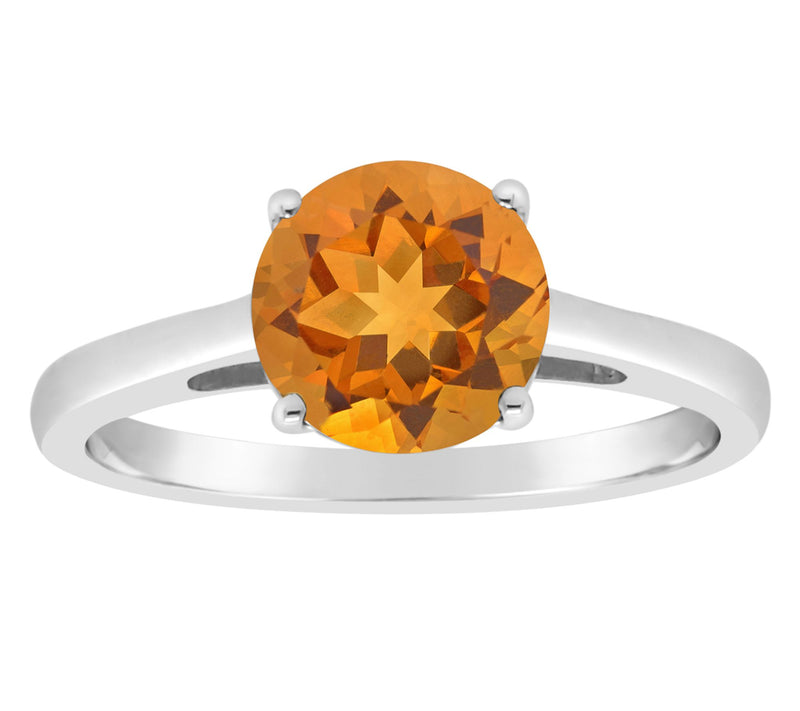 Sterling Silver Round Gemstone Ring — View 3