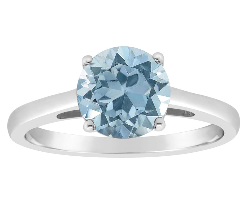 Sterling Silver Round Gemstone Ring — View 9