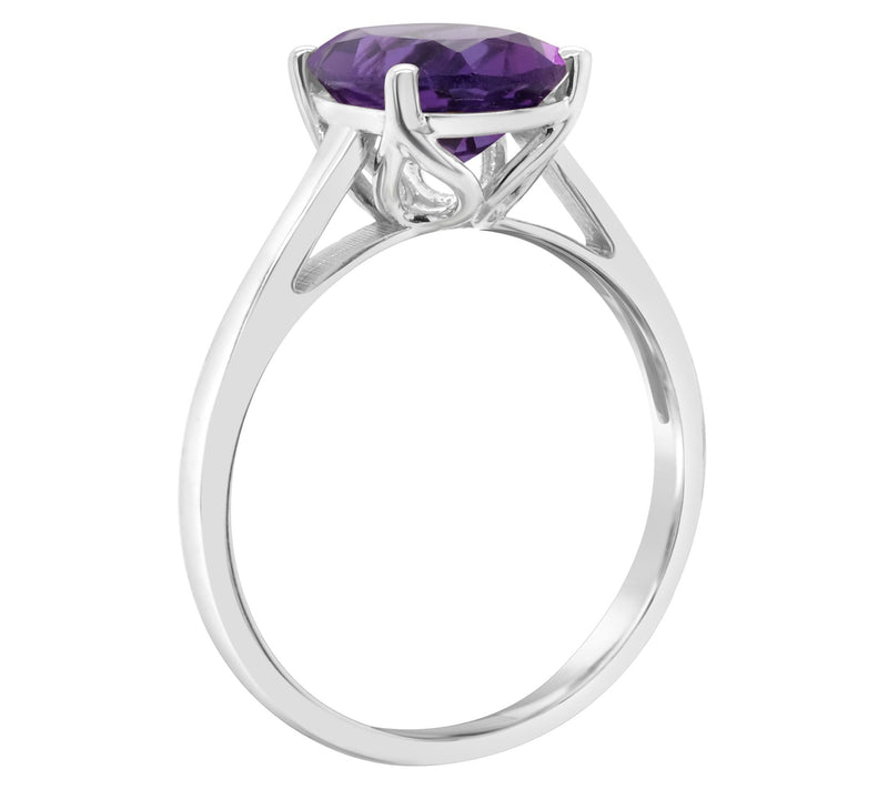 Sterling Silver Oval Solitaire Gemstone Ring — View 6