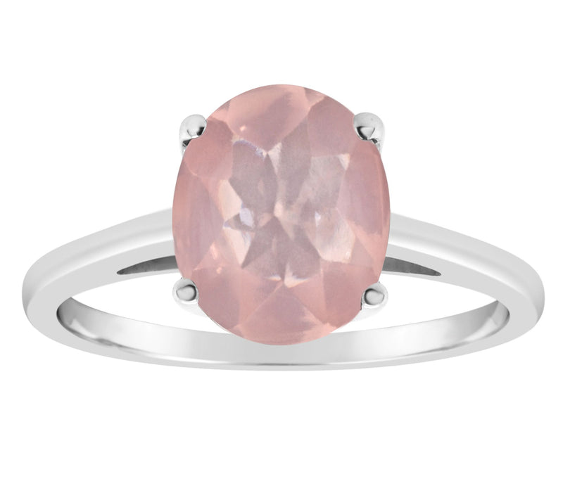Sterling Silver Oval Gemstone Solitaire R ing — View 5