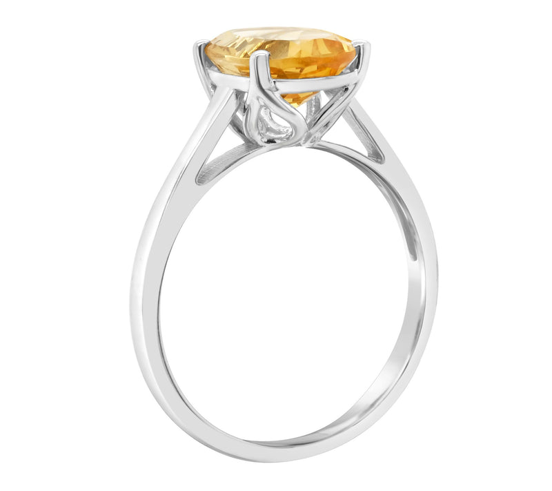 Sterling Silver Oval Gemstone Solitaire R ing — View 8