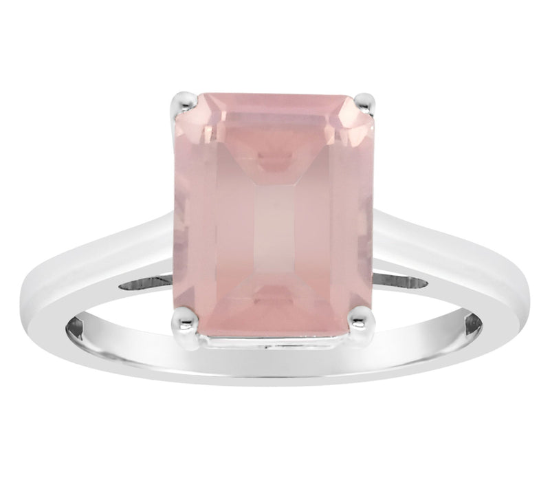 Sterling Silver Emerald-Cut Gemstone Ring — View 5