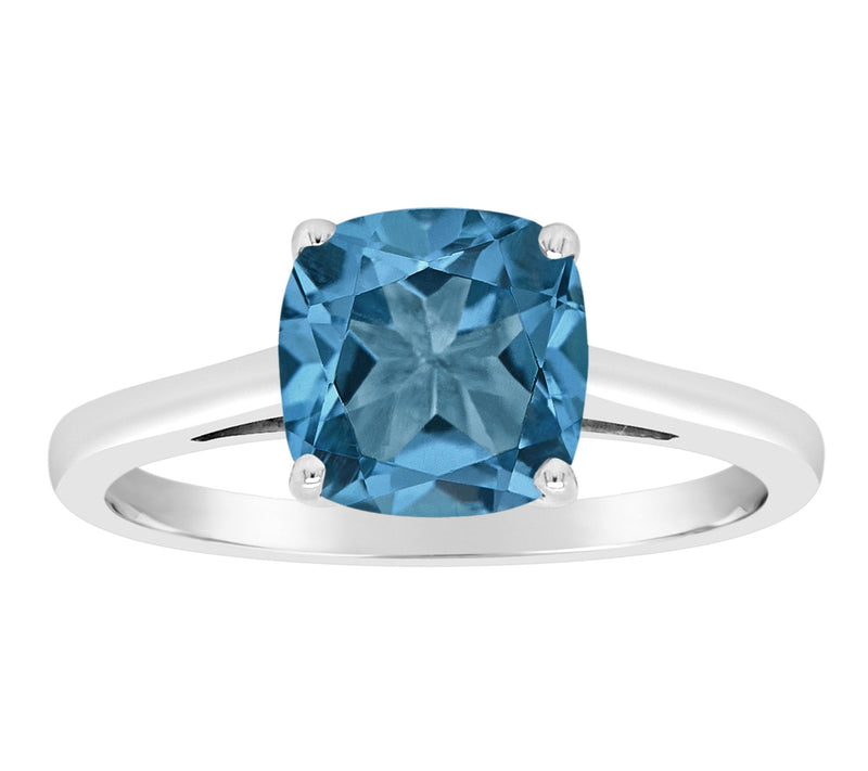 Sterling Silver Cushion-Cut Gemstone Ring — Main view