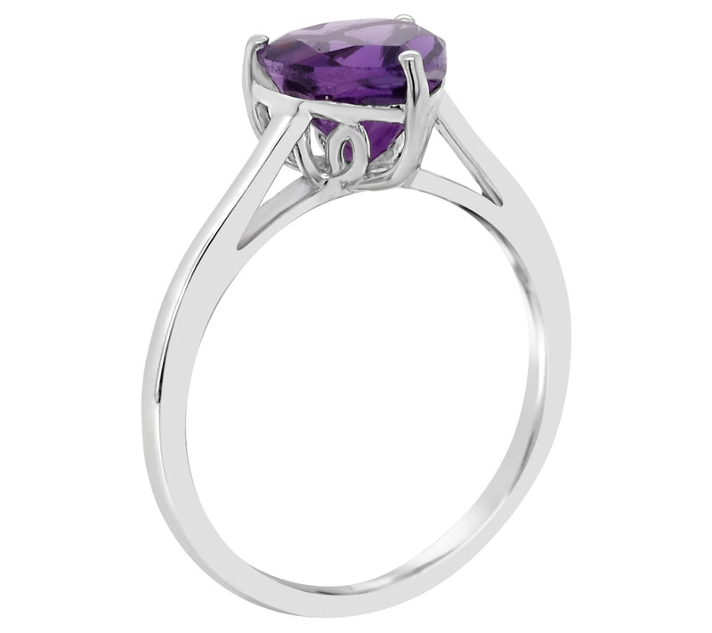 Sterling Silver Heart-Shaped Gemstone Ring — View 6