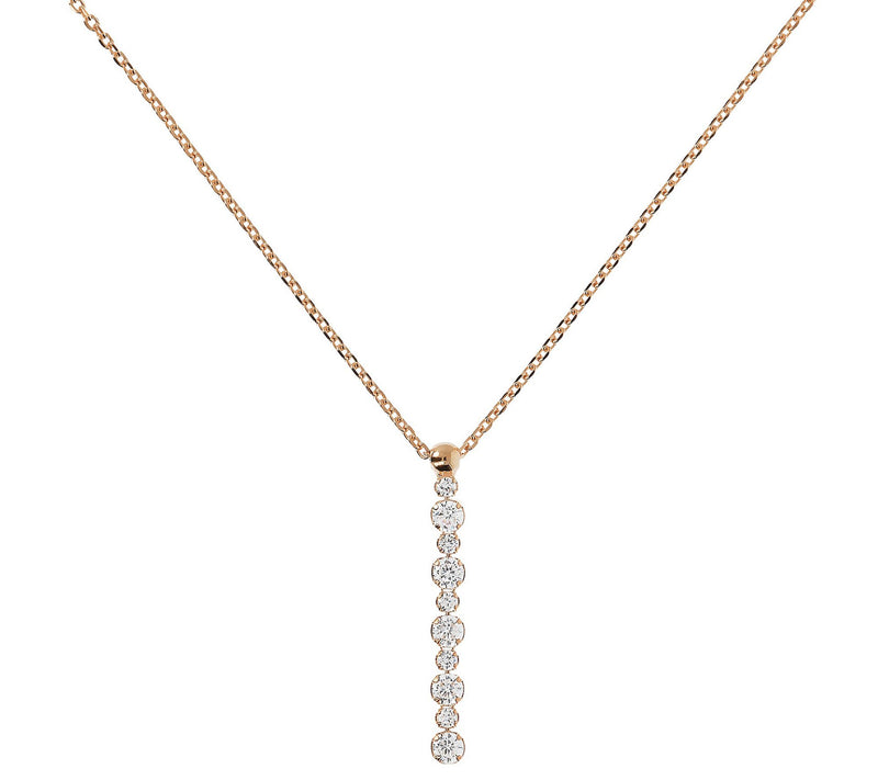 Diamonique 1 cttw Linear Drop Necklace, Sterling — View 5