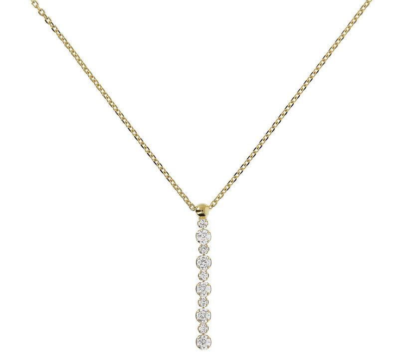 Diamonique 1 cttw Linear Drop Necklace, Sterling — View 7