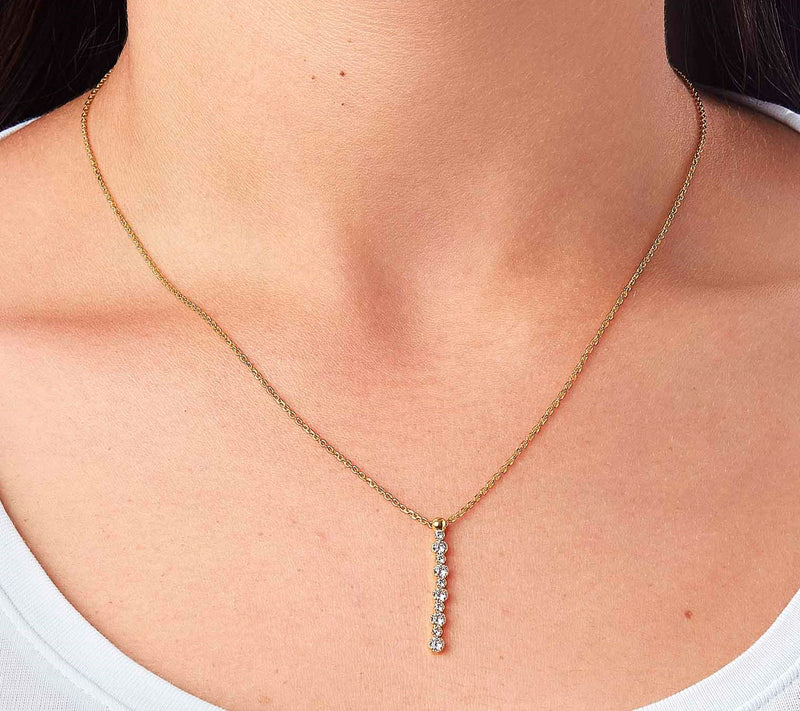 Diamonique 1 cttw Linear Drop Necklace, Sterling — View 9