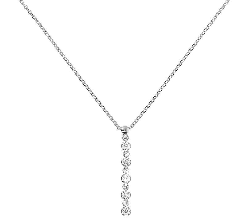 Diamonique 1 cttw Linear Drop Necklace, Sterling — Main view