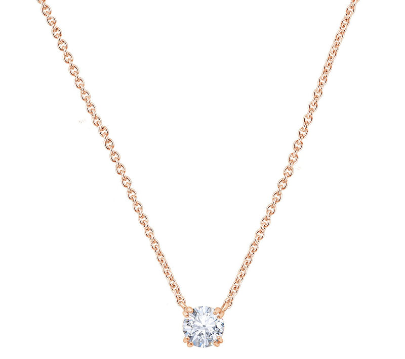 Diamonique Sterling 1.00 cttw Round Solitare Necklace — View 3