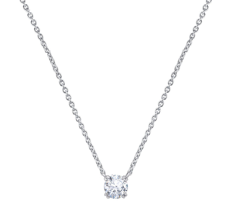 Diamonique Sterling 1.00 cttw Round Solitare Necklace — View 5