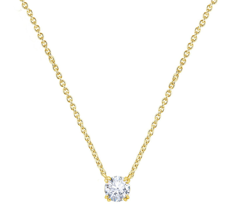 Diamonique Sterling 1.00 cttw Round Solitare Necklace — View 7